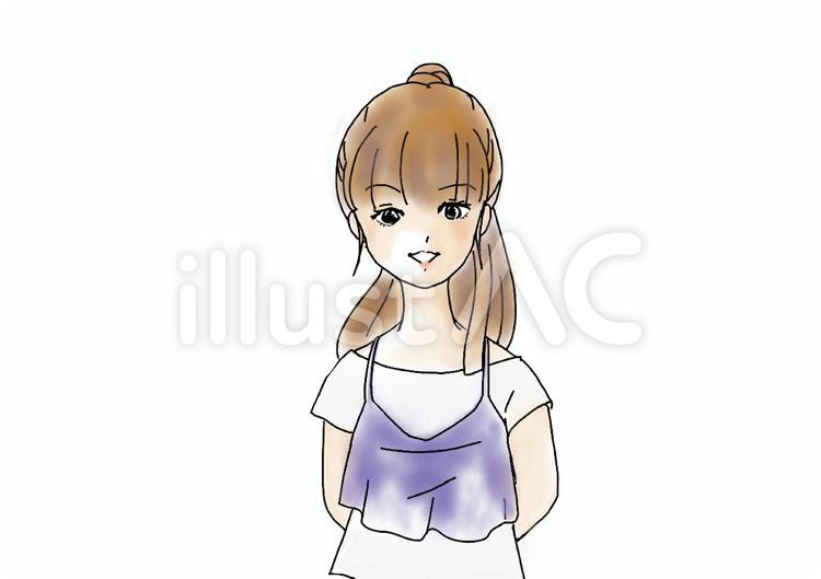 ポニーテールの女の子イラスト - No: 2522867｜無料イラスト・フリー