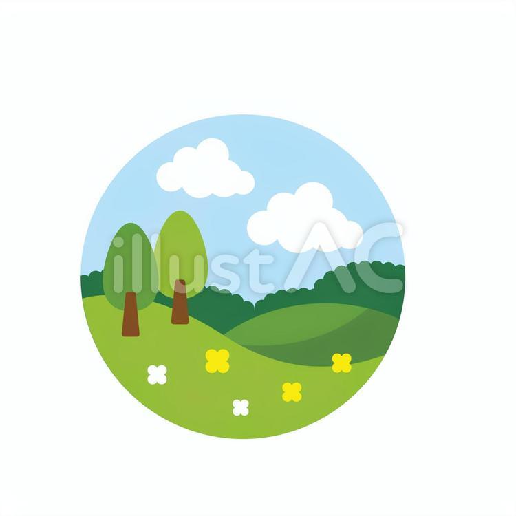 夏の風景 夏の風景,アイコン,草原のイラスト素材