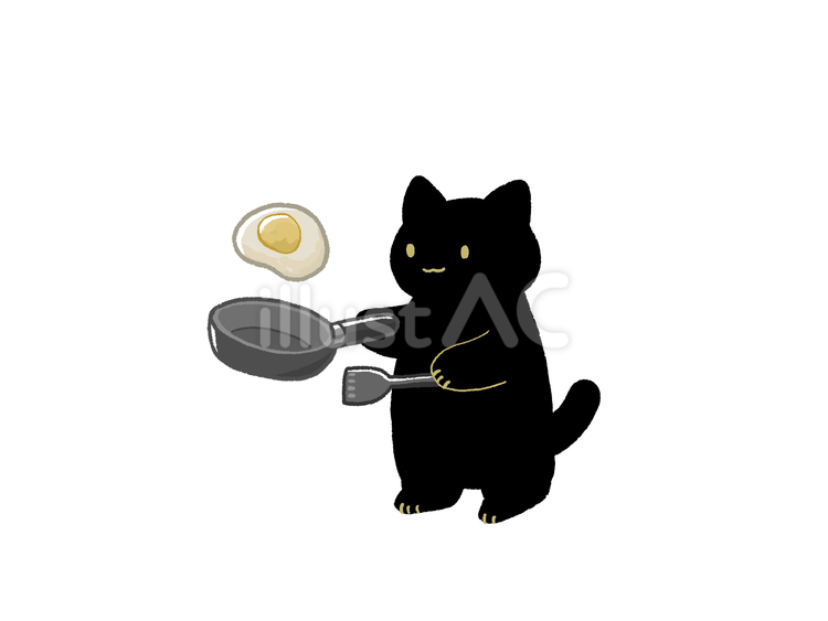 目玉焼きネコ 目玉焼き,料理,猫のイラスト素材