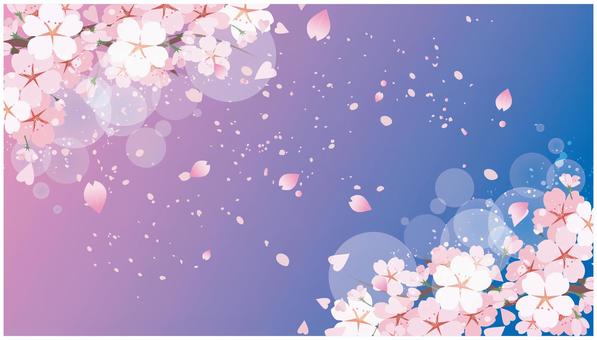 春の桜吹雪風景 春,桜,花,植物,背景,花びら,4月,日本,中華,東洋のイラスト素材