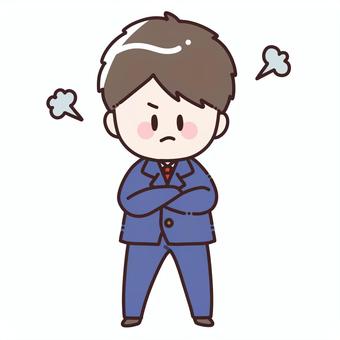 Illustration of an angry man in a suit, male, male, boy, JPG and PNG