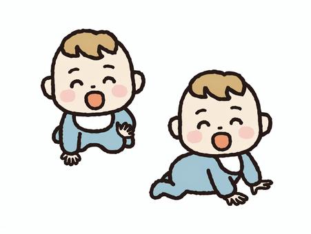 ハイハイする赤ちゃん 赤ちゃん,0才,ハイハイ,かわいい,ベビー,セットのイラスト素材