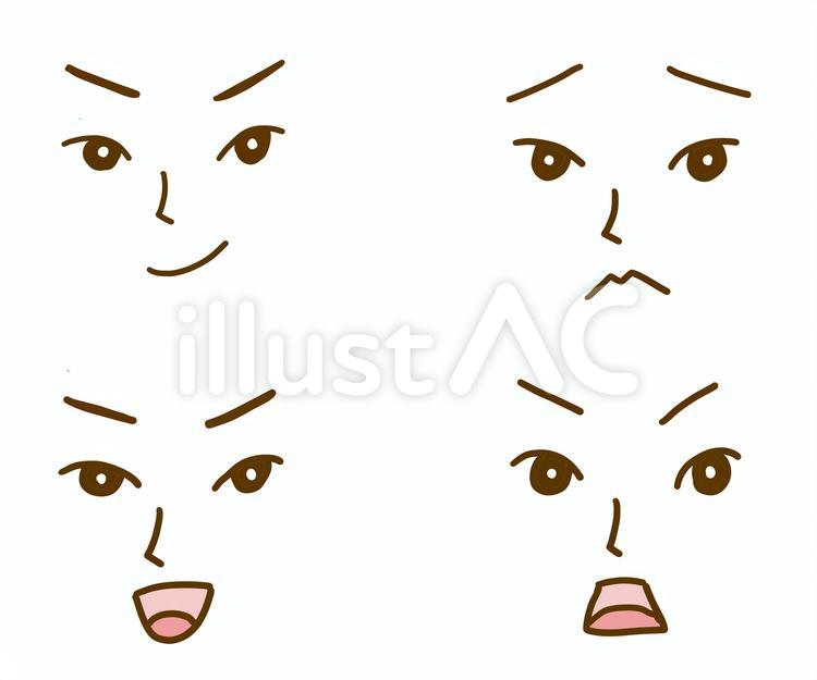 表情　イケメン 表情,イケメン,男性のイラスト素材