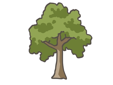 木　 木,樹木,植物,自然,木立,葉っぱ,手描き,シンプル,デフォルメ,イラストのイラスト素材