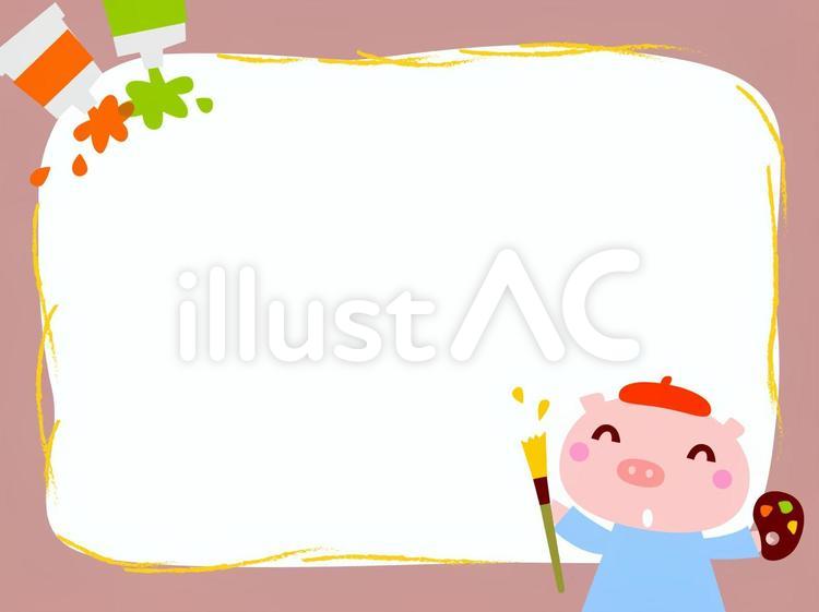 Free Vectors | Pig's frame to draw a picture
