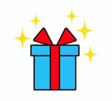 Present box 2_blue and red, present, icon, gift, JPG, PNG and EPS