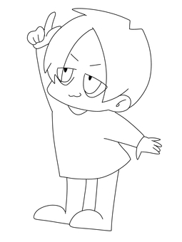 指差しをする子供 指差しポーズ,子供,ミニキャラ,かわいい,シンプルのイラスト素材