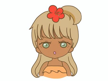 女性４　イラ ギャル,イライラ,怒る,女性,色黒,日焼け,金髪,ロングヘア,人物,イラストのイラスト素材