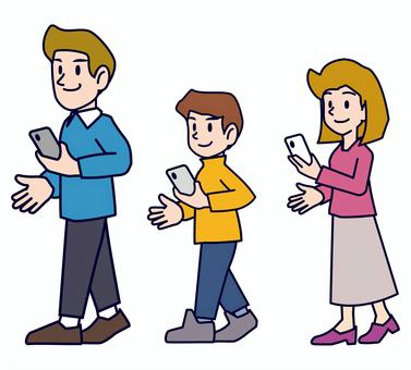 会話する人 外国人,旅行,インバウンド,会話,スマホ,歩く,人物,撮影,カメラのイラスト素材