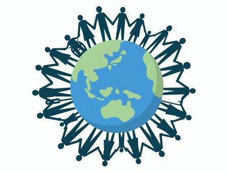 世界は一つ 人,チームワーク,仲間,協力,グループ,絆,つながり,コミュニティ,団結,友達のイラスト素材