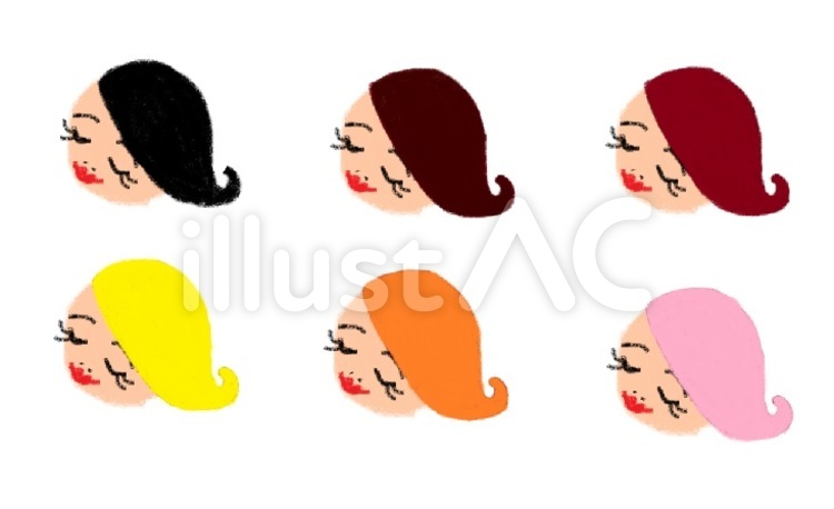 かみいろ 髪,色,ヘアカラーのイラスト素材