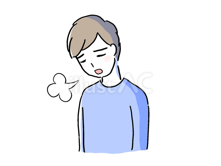 ため息をつく若い男性イラスト - No: 23265880｜無料イラスト・フリー素材なら「イラストAC」