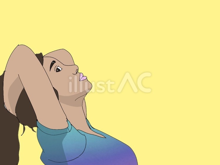 のけ反りガール 女性,のけ反り,退屈のイラスト素材