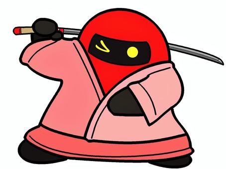 Samurai ghost "Red" holding a sword, , JPG và PNG