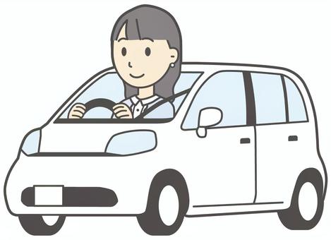  ワンピースお嬢様-469-全身 自動車,お嬢様,女性,女の子,オシャレ,人物,かわいい,乗り物,移動,乗るのイラスト素材