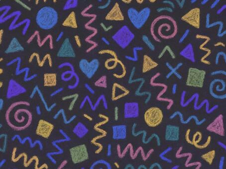 210.背景 クレヨン,クレヨン風,手描き,手描き模様,カラフル,黒背景,パターン,テクスチャ,落書き,ポップのイラスト素材