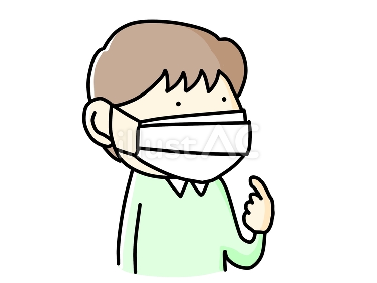 マスク男の子01 感染症対策,感染症予防,マスクのイラスト素材