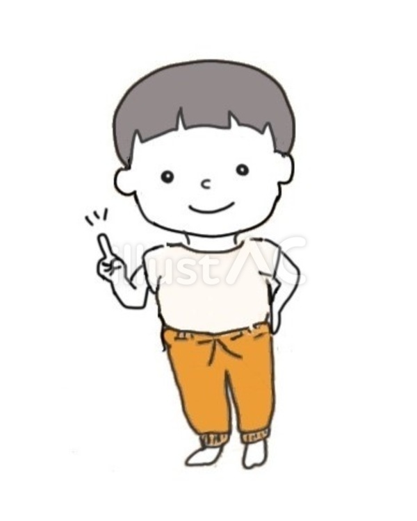 指さしをする小さな男の子 指差し,ポイント,オススメのイラスト素材