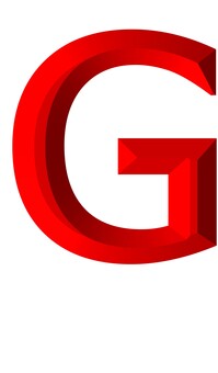 ３Dアルファベット大文字赤G g,アルファベット,大文字,立体,3d,赤,装飾文字,フォント,デザイン,アイコンのイラスト素材