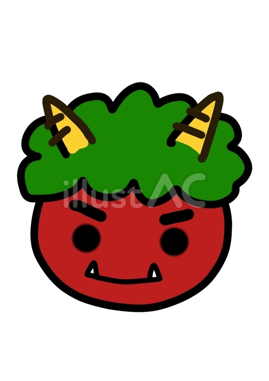 節分赤鬼ちゃん 節分,赤鬼,お面のイラスト素材
