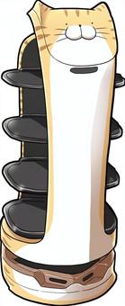 猫型配膳ロボット 配膳ロボット,配膳,ロボット,レストラン,ビジネス,it,ネコ,茶トラのイラスト素材