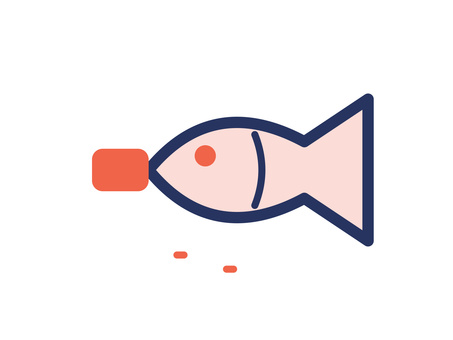 魚の形をした使い捨てしょうゆ入れ しょうゆ入れ,魚形,使い捨て,容器,ふた,お弁当,持ち帰り,寿司屋,和食,アイコンのイラスト素材