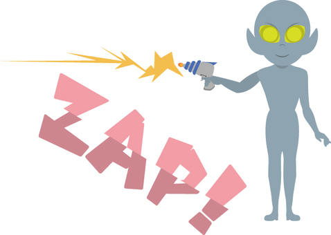 光線銃を撃つ宇宙人 光線銃,宇宙人,銃,武器,異星人のイラスト素材