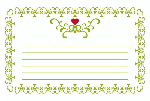 エレガントフレームのメモカード　ハート