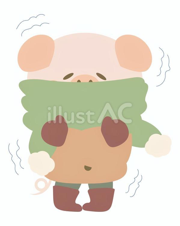 Free Vectors | cold shivering pig