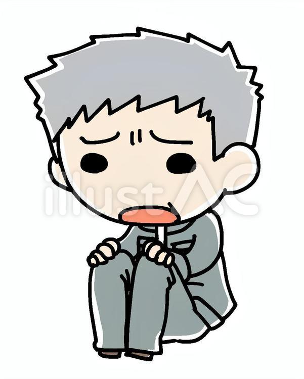 落ち込むおじいさん 落ち込む,おじいさん,凹むのイラスト素材