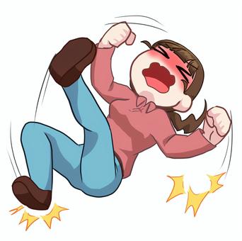 駄々をこねる女性 人物,生活,全身,女性,わがまま,暴れる,素材のイラスト素材