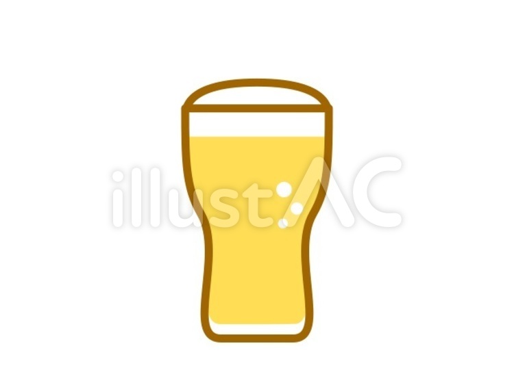 ビール　グラス　黄 ビール,飲み物,酒のイラスト素材