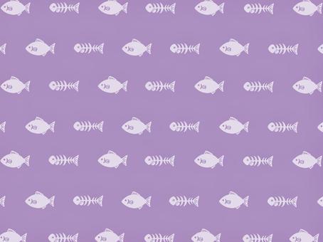 魚 骨 シルエット（紫）背景 魚,シルエット,海,生物,魚類,泳ぐ,いっぱい,たくさん,背景,壁紙のイラスト素材