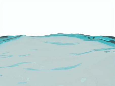 斜め上から見た波打つ水面水色（水透明） 水,ウォーター,水面,波,水色,プール,海,潤う,水分補給,イメージのイラスト素材