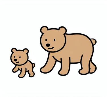 親子で歩く熊(くま) 親子で歩く熊(くま) くま,動物,歩くのイラスト素材