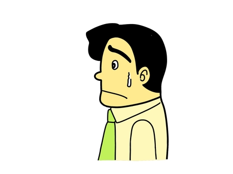 困っている人横顔 困っている人,困る,横顔,顔,人物,会社員,男性,サラリーマンのイラスト素材