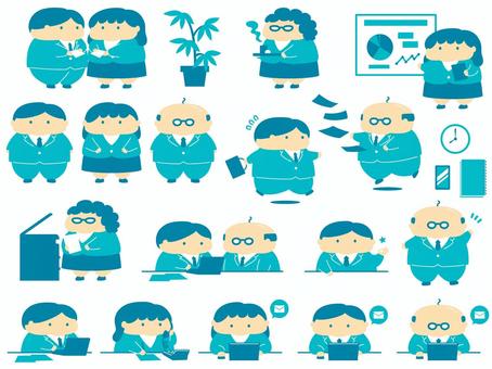 でぶオフィス デブ,オフィス,ビジネス,仕事,スーツ,会社員,パート,契約社員,アルバイト,上司のイラスト素材