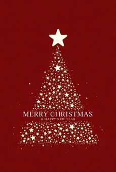 クリスマスカード・レッド・ツリー