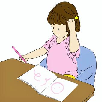 girl drawing, children, play, a smile, JPG and PNG