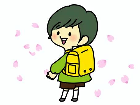 Hình minh họa, con trai, túi, lễ lối vào, 