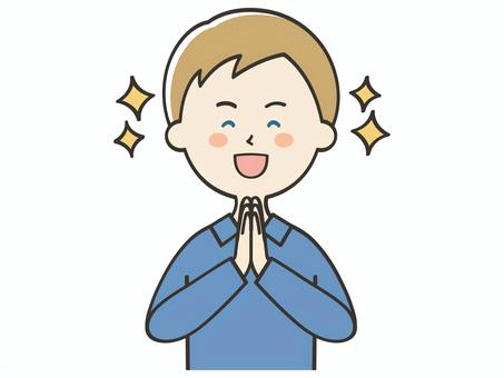 感激する白人男性 感激する白人男性 感謝,感動,感激,素敵,ワクワク,ありがとう,お礼,嬉しい,喜び,笑顔のイラスト素材