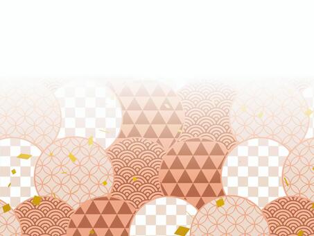 正月和風フレーム年賀状 年賀状,和柄,和風,正月,可愛い,美しい,ベクター,紙吹雪,パーティー,お祝いのイラスト素材