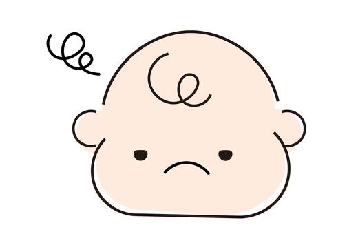 不満そうな赤ちゃん 赤ちゃん,ベビー,不機嫌,不満,悲しい,乳児,子供,アイコンのイラスト素材