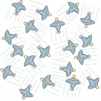 青い鳥　背景 青い鳥,鳥,幸せ,飛ぶ,背景,パターン,ゆるい,かわいいのイラスト素材