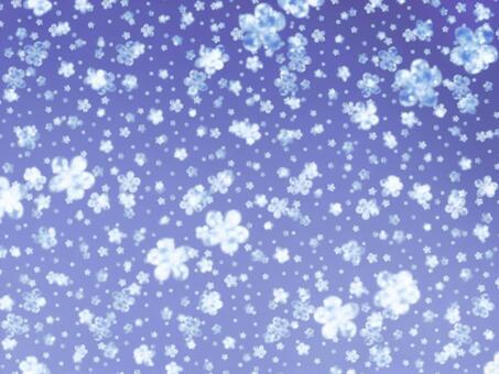 丸みのある花柄イラスト　濃い青色背景 花,青,濃い,丸み,透明感,ブルー,幻想的,柄,模様,素材のイラスト素材