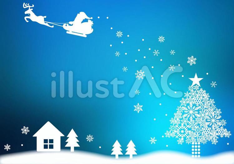 クリスマス サンタ ブルー背景イラスト No 無料イラストなら イラストac