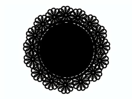 レース　黒 レース,黒,装飾,フレーム,シンプル,白背景,手書き,手描きのイラスト素材