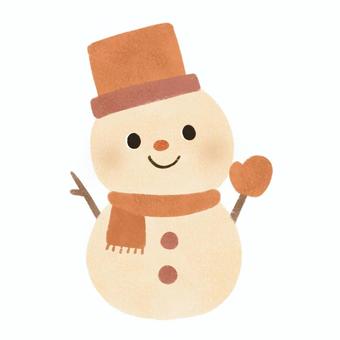 Illustration, snowman, winter, warm, 