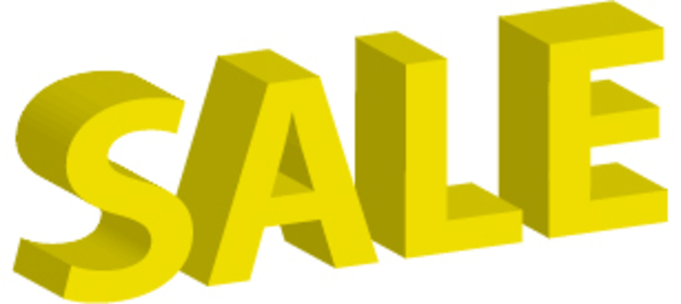 黄色のセールの立体文字イラスト sale,セール,立体,文字,黄色のイラスト素材