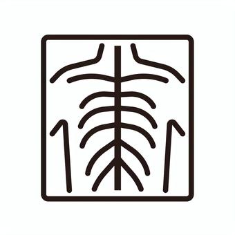 レントゲンのアイコン レントゲン,x線撮影,エックス線,レントゲン写真,写真,医療,骨,アイコン,アイコン単品,モノクロのイラスト素材